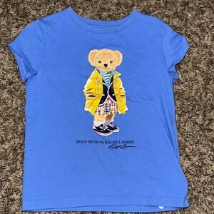 Ralph Lauren Blue Short Sleeve Tee with Cartoon Graphic